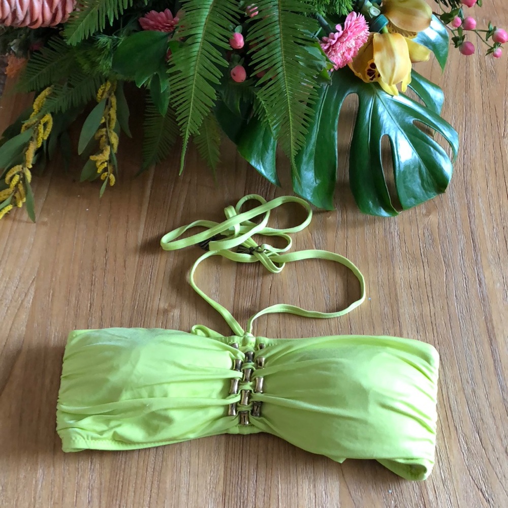 Trina Turk lime green bikini top